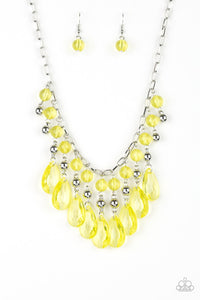 Paparazzi Accessories - Beauty School Drop Out - Yellow & Silver Necklace